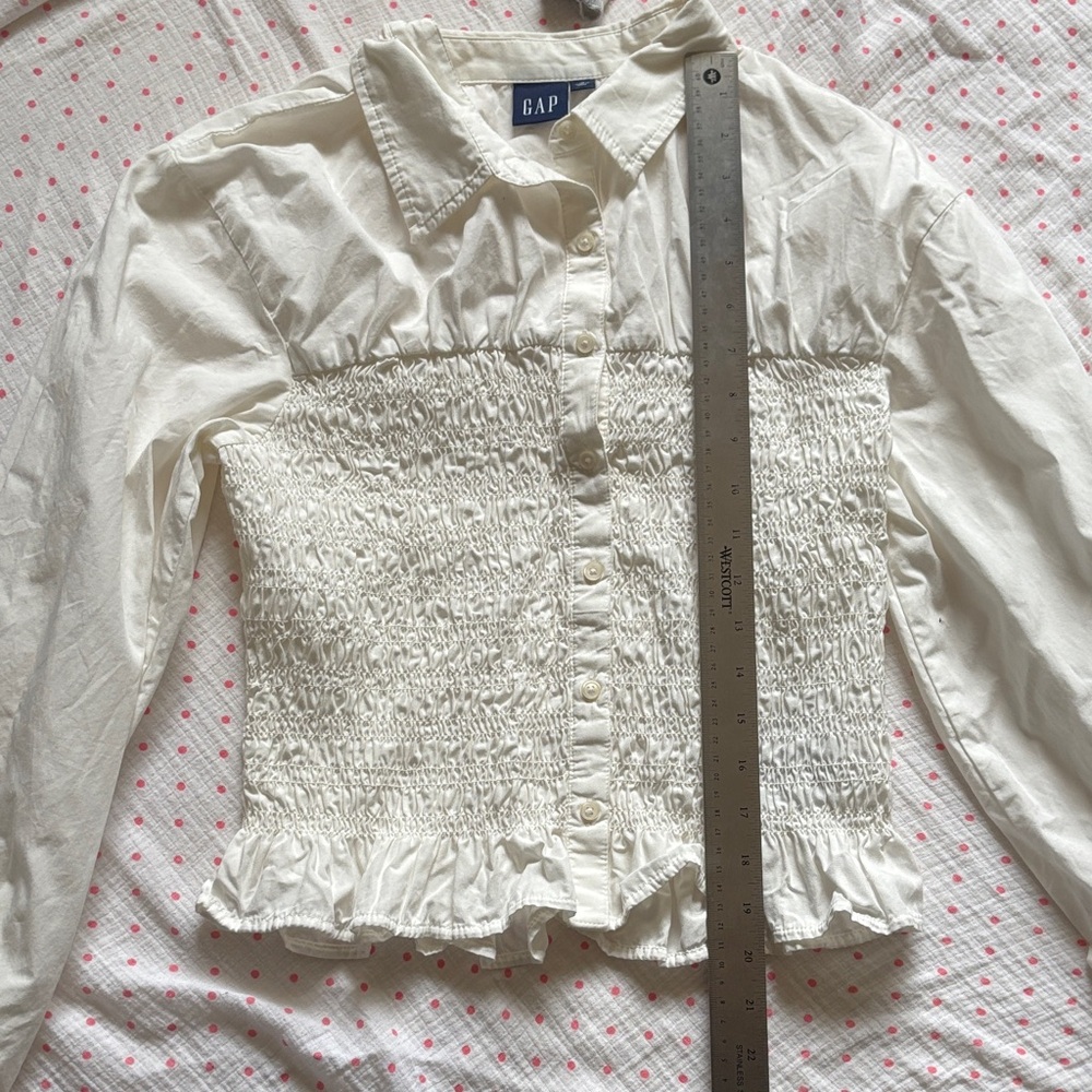 GAP Women's Ivory Smocked Blouse